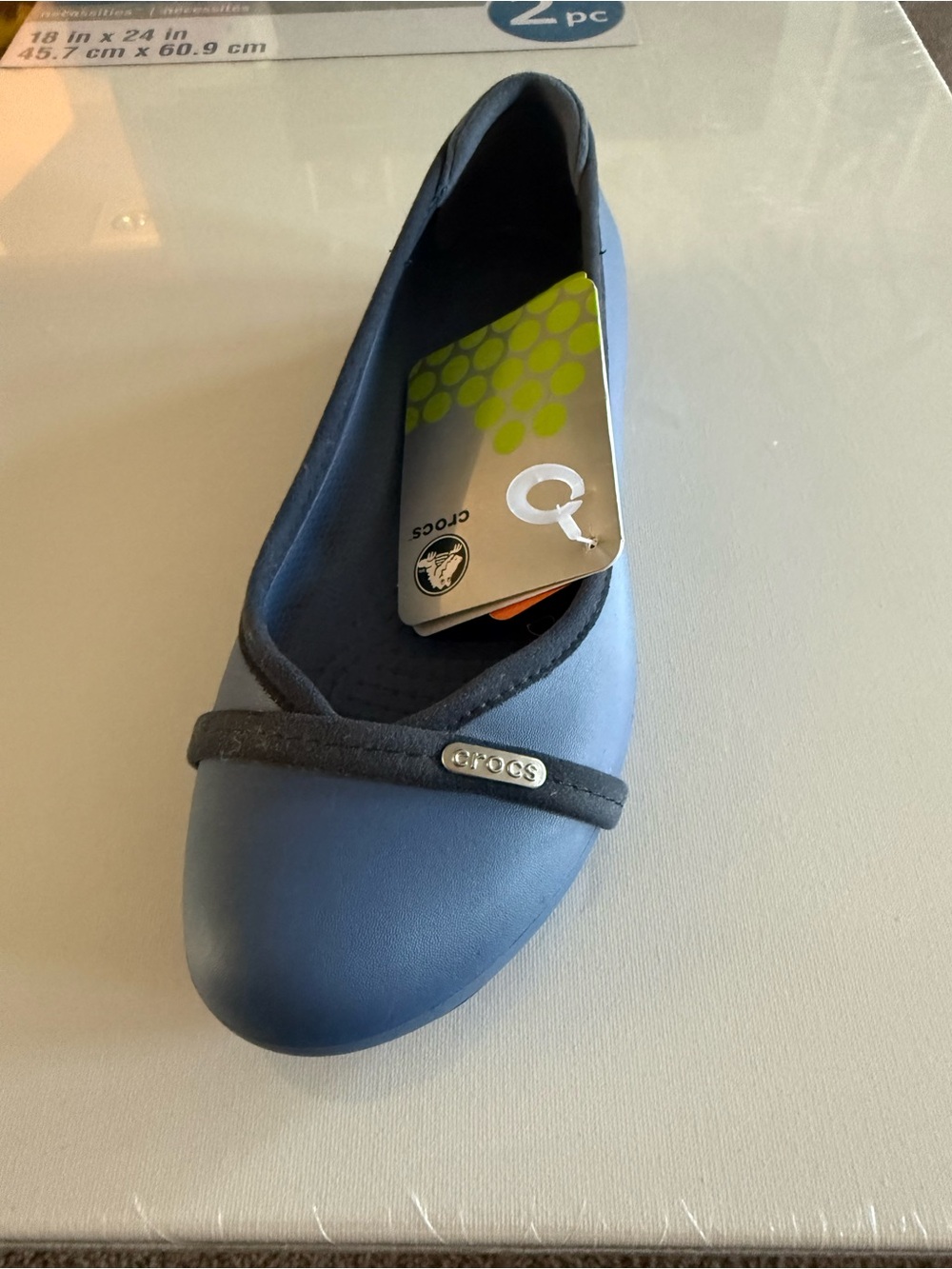AMPUTEE -ONE LEFT SHOE- CROCS Women's Blue Ballet Flat with Navy Trim